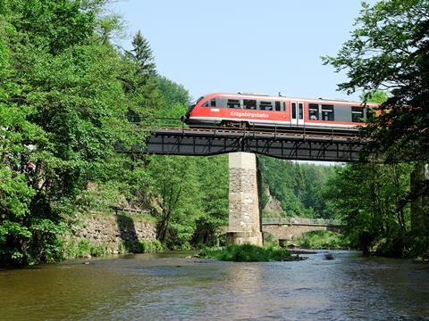 Local transport authority VMS is studying options for reviving passenger services to Rochlitz and on the Pockau-Lengefeld – Marienberg line in Sachsen (Photo: DB).