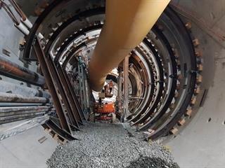 The damaged tunnel section has been temporarily stabilised pending permanent repairs.