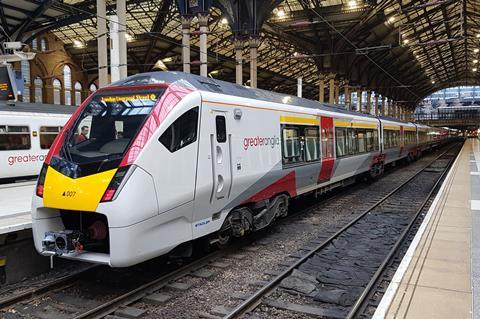 Greater Anglia Class 745 Stadler inter-city trainset at London Liverpool Street