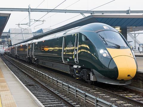 The first Hitachi Class 800 trainsets ordered under the Intercity Express Programme entered passenger service with Great Western Railway on October 16 (Photo: Tony Miles).