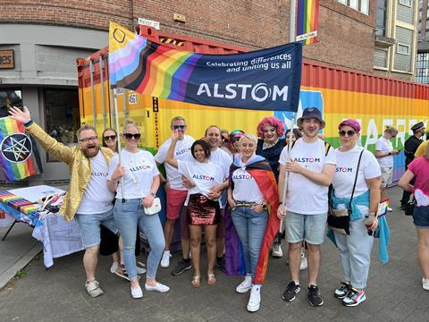 Alstom staff at Notts Pride, one of several Pride parades Alstom has supported (Photo: Alstom)