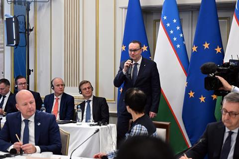 Škoda Group CEO Petr Novotný participated in a round table discussion between European industrial leaders and Uzbek President Shavkat Mirziyoyev in Brussels