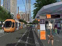Artist's impression of tram in Surfers Paradise.