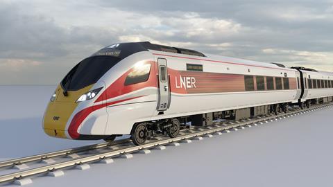 Impression of CAF tri-mode inter-city trainset for LNER