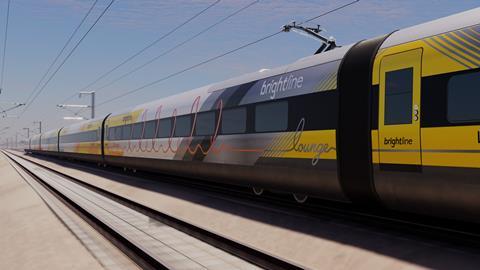 Impression of Brightline West train (Image: Brightline West)