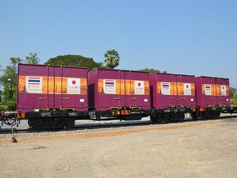 State Railway of Thailand has launched a trial freight service using 12 foot containers.
