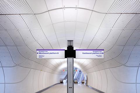 Elizabeth Line platform signage (Photo TfL)