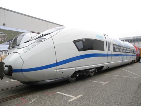 Siemens Velaro high speed train.
