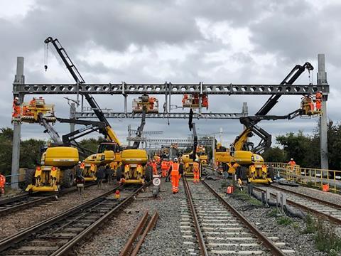 Overhead electrification works