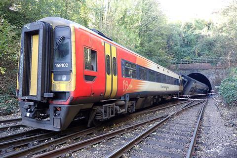 Salisbury Fisherton Tunnel collision train (Image RAIB)