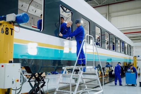 Stadler coach in factory (Photo KTZ)