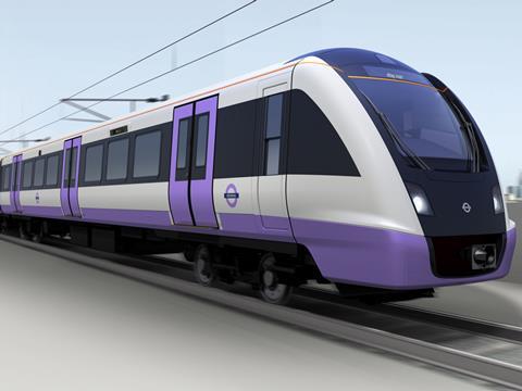 Bombardier Transportation Class 345 Aventra train for London's Crossrail project.