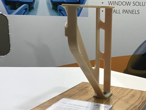 SABIC used the APTA trade show in Atlanta to launch an interior bracket produced using additive manufacturing techniques.