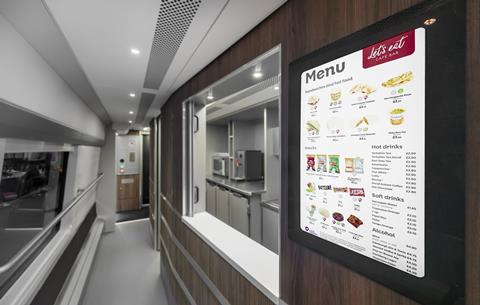 Cafe bar onboard the LNER Class 897 fleet