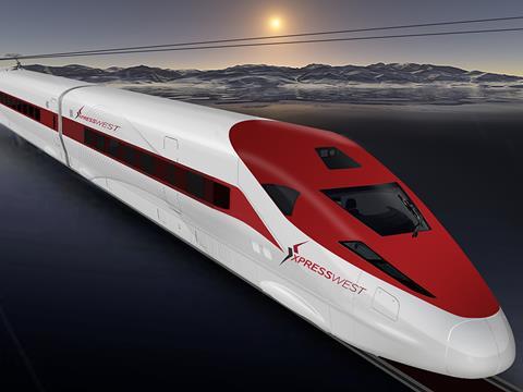 Impression of XpressWest high speed train.