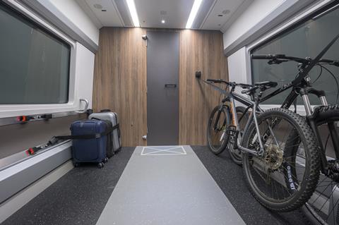Luggage and cycle storage area onboard the LNER Class 897 fleet