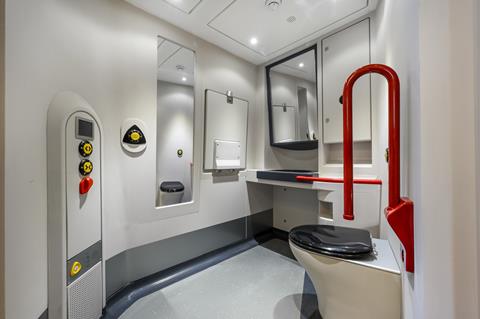 Impression of an accessible toilet on an LNER Class 897 train