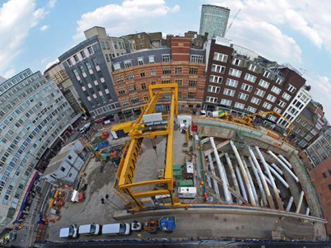 Goliath crane at Crossrail construction site.