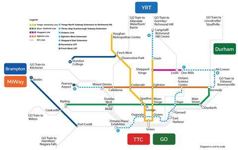 Toronto public transport expansion map