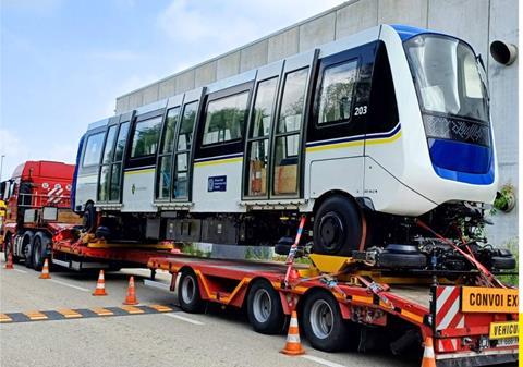 Alstom delivers Torino metro Line 1 trainset (image GTT)
