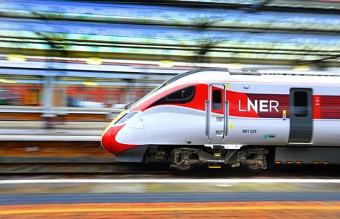 LNER train blurred background