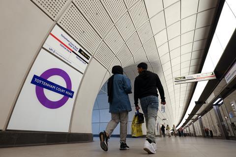 London Elizabeth Line Tottenham Court Road station (Photo: Tom Nicholson/TfL)