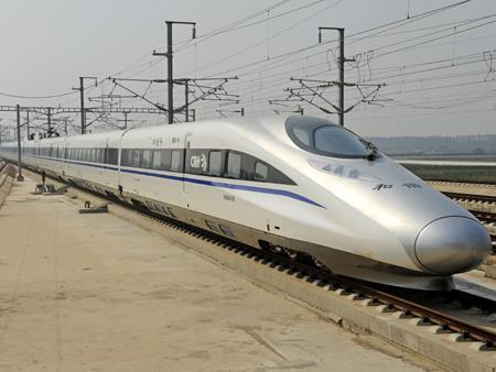 380AL high speed train at Luohe West on the Zhengzhou - Wuhan passenger-dedicated line (Photo: Andrew Benton)