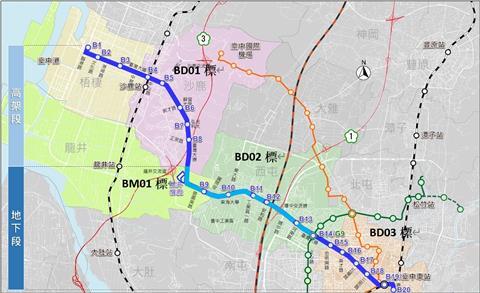 Taichung MRT Blue Line map