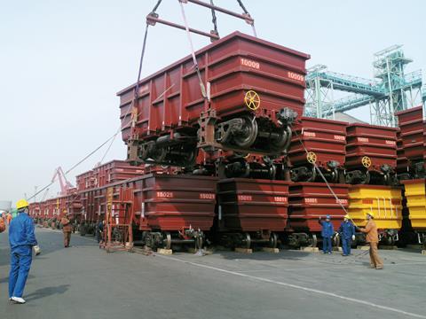 Chinese wagons for export.