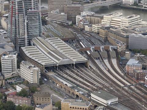 Aerial view of London Bridge station.