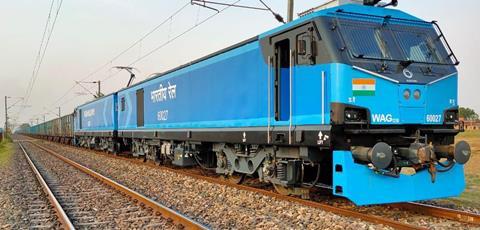 in Indian Railways Alstom Prima T8 WAG12 loco first revenue train
