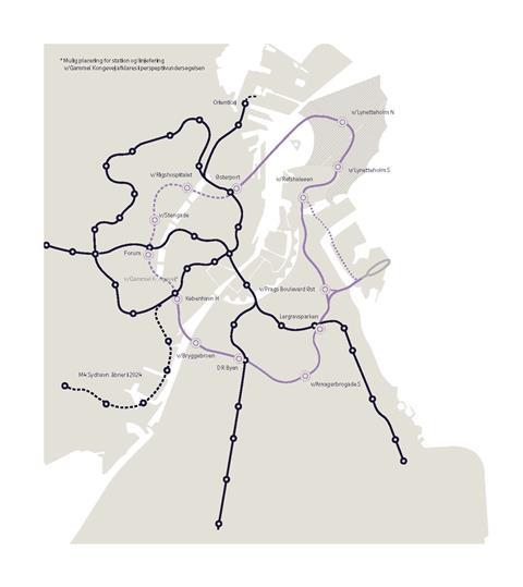 København metro M5 route map