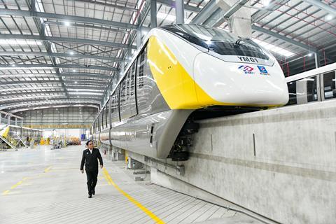 Bangkok Yellow Line monorail depot