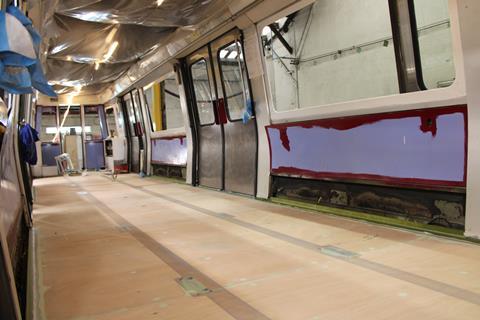 Paris metro Line 8 MF77 train refurbishment