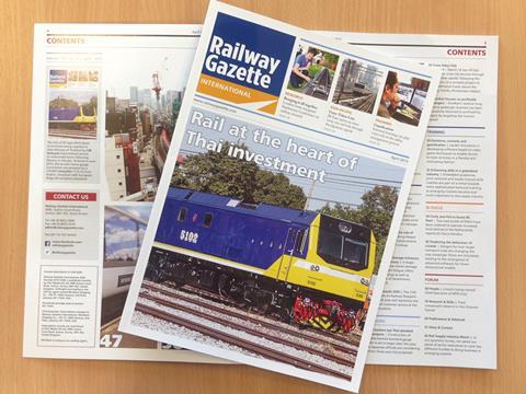 April 2015 issue of Railway Gazette International magazine.