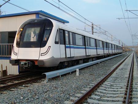 Bombardier Movia driverless metro train for Singapore's Downtown Line.
