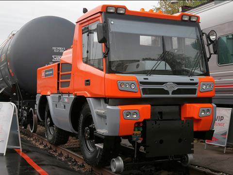 Uralvagonzavod TMV-2 road-rail shunter.