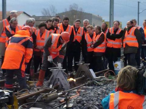 The last rail was welded on March 31 (photo: Céline Keller).