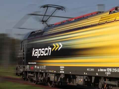 Kapsch CarrierCom branded locomotive.