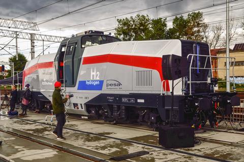 Pesa 6Dn-001 hydrogen fuel cell shunting locomotive (Photo: Radosław Kopras)