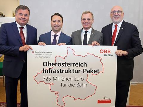 The Land of Oberösterreich and Austrian Federal Railways have agreed an €725m programme of route modernisation, station upgrading and electrification works for 2019-30.