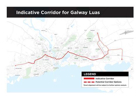 Galway light rail proposal map (Image AtkinsRealis)