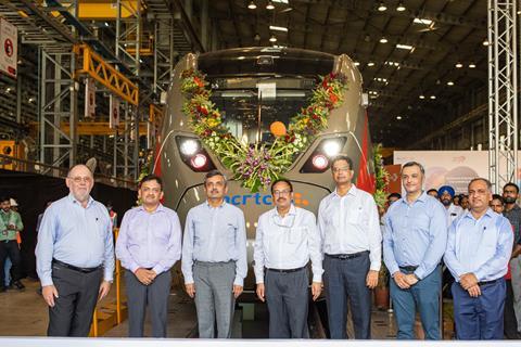 The first trainset for the Delhi Regional Rapid Transit System has been rolled out at Alstom’s former Bombardier Transportation Savli plant in Gujurat.