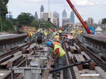 Renovation of the Market-Frankford Line in Philadelphia.