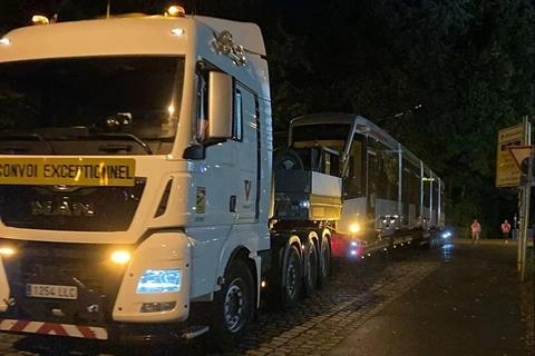 Augsburg Stadler tram delivery (Photo: SWA/Annika Heim)