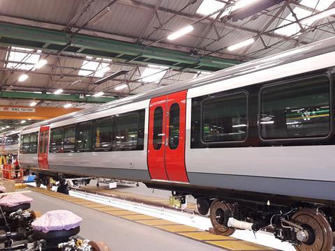 Class 720 Aventra electric multiple-unit for Greater Anglia at Bombardier Transportation’s factory in Derby.