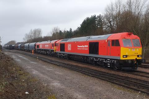 DB Cargo UK and Tata Steel have trialled the use of hydro-treated vegetable oil to fuel a Class 60 diesel locomotive