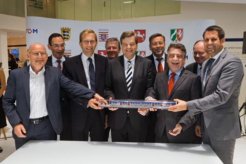 Alstom Transport President Henri Poupart-Lafarge signed letters of intent with four German regional authorities to develop 'zero emission trains'.