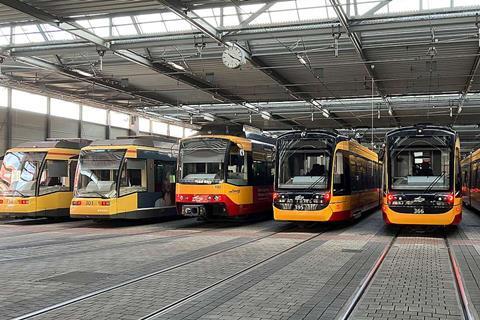 Karlsruhe LRVs in depot (Photo AVG)