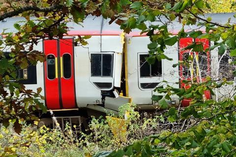 Tallerddig collsion Class 158 DMUs (Photo RAIB)